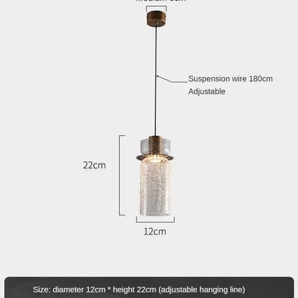 Suspension rétro en verre craquelé style américain pour bar et café — LZ4X9M