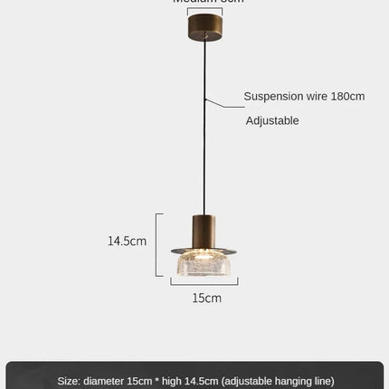 Suspension rétro en verre craquelé style américain pour bar et café — LZ4X9M
