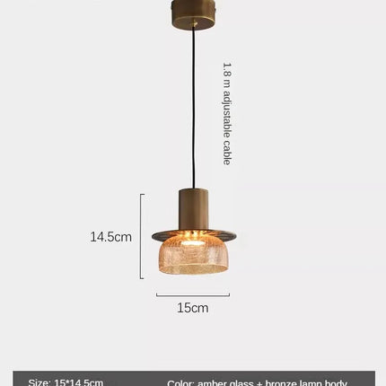 Suspension rétro en verre craquelé style américain pour bar et café — LZ4X9M