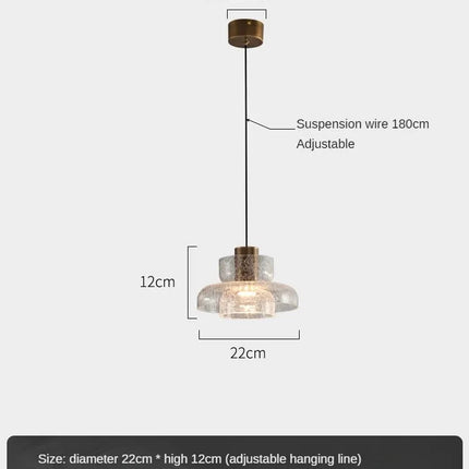 Suspension rétro en verre craquelé style américain pour bar et café — LZ4X9M
