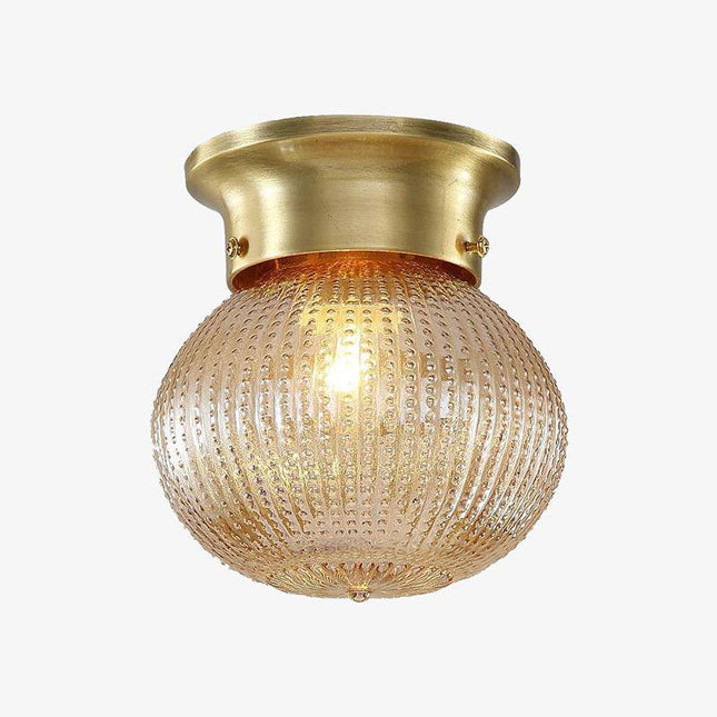 Suspension rétro LED avec métal doré et verre cristal