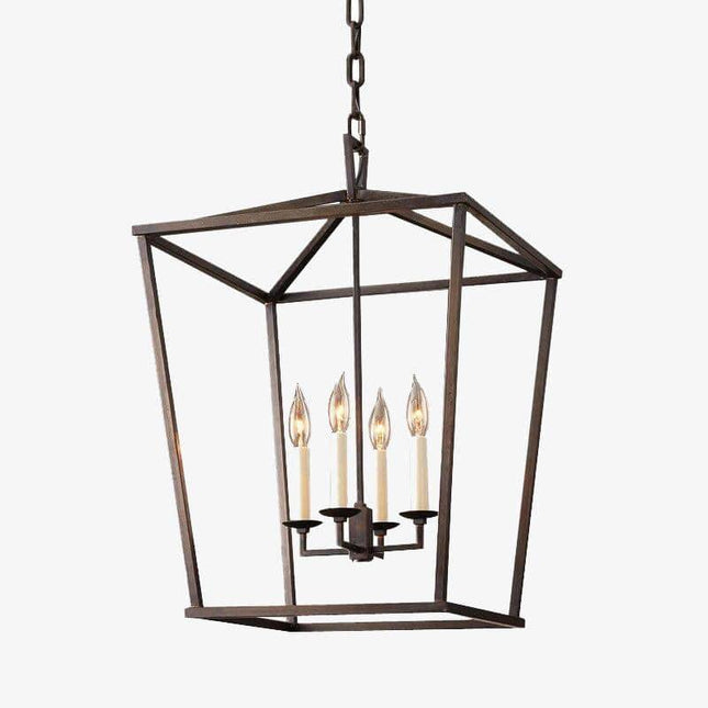 Suspension retro LED en métal avec bougies style retro