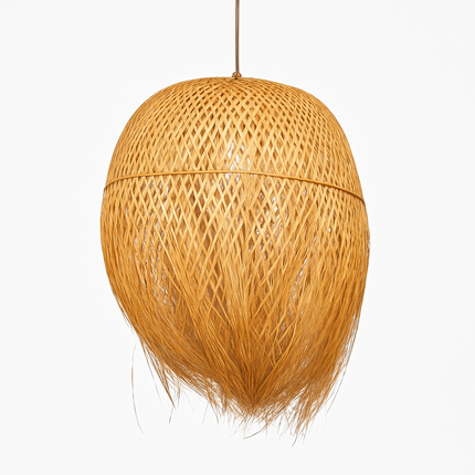 Suspension ronde en bambou tressé style japonais — LZ4X9P2