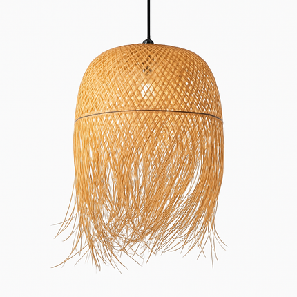 Suspension ronde en bambou tressé style japonais — LZ4X9P2