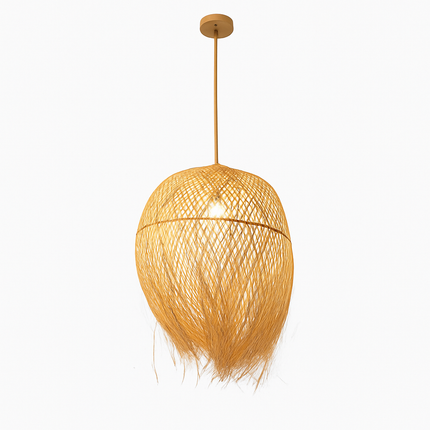 Suspension ronde en bambou tressé style japonais — LZ4X9P2