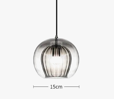 Suspension ronde en verre au design industriel lumineux et élégant — LZ4X9T2