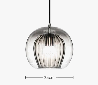 Suspension ronde en verre au design industriel lumineux et élégant — LZ4X9T2
