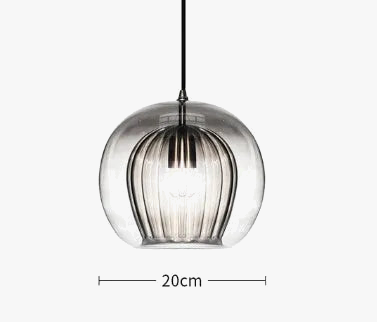 Suspension ronde en verre au design industriel lumineux et élégant — LZ4X9T2