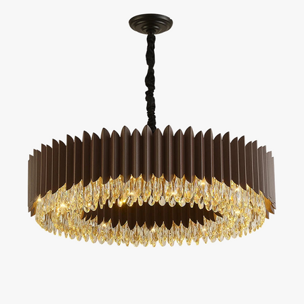 Suspension ronde LED en cristal noir et doré — LZ4X9P2Q