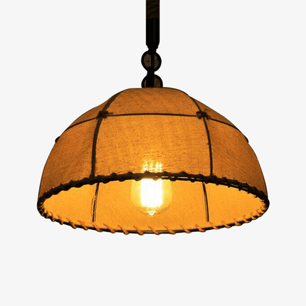Suspension rustique abat-jour en tissu
