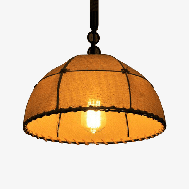 Suspension rustique avec abat-jour en tissu — LZ4X9Q2