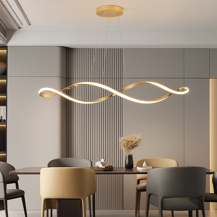 Suspension LED moderne pour salon et salle à manger avec télécommande Or/Chrome/Noir L92cm — LZ4X7P