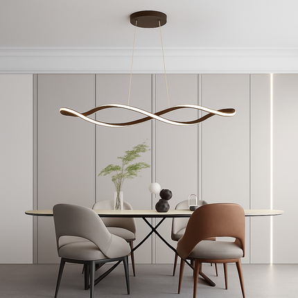 Suspension LED moderne pour salon et salle à manger avec télécommande Or/Chrome/Noir L92cm — LZ4X7P