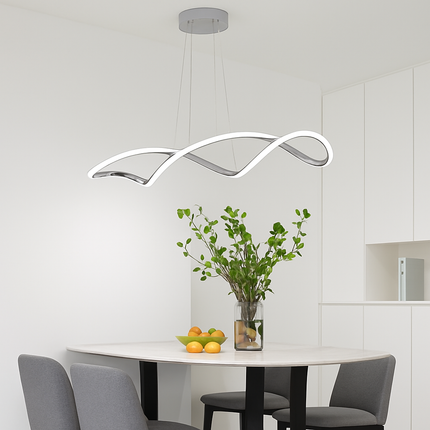 Suspension LED moderne pour salon et salle à manger avec télécommande Or/Chrome/Noir L92cm — LZ4X7P
