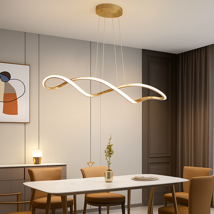 Suspension LED moderne pour salon et salle à manger avec télécommande Or/Chrome/Noir L92cm — LZ4X7P