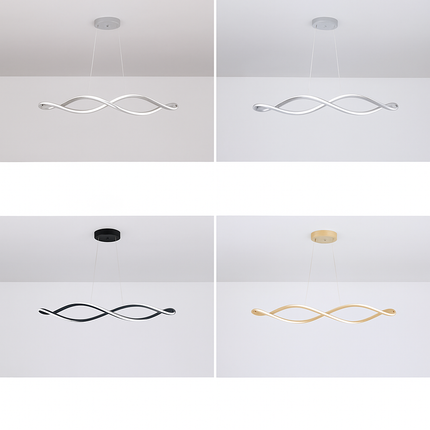 Suspension LED moderne pour salon et salle à manger avec télécommande Or/Chrome/Noir L92cm — LZ4X7P