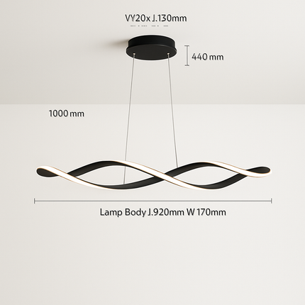 Suspension Suspension LED Lustres LED modernes pour salle à manger salon chambre L92cm Or / Chrome / Noir Télécommande / Contrôle APP