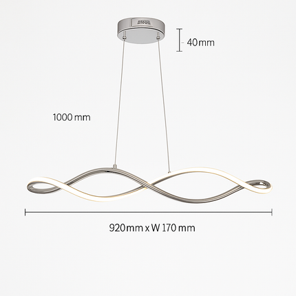 Suspension Suspension LED Lustres LED modernes pour salle à manger salon chambre L92cm Or / Chrome / Noir Télécommande / Contrôle APP