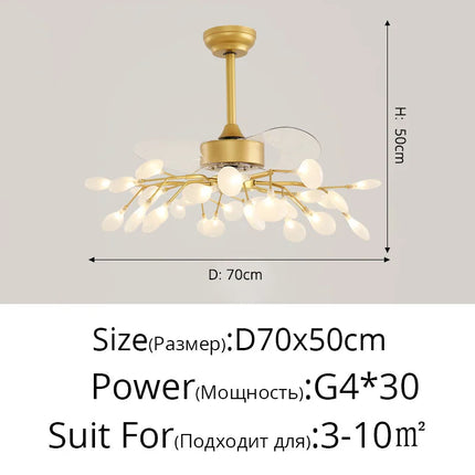 suspension ventilateur créatif moderne avec lumière LED