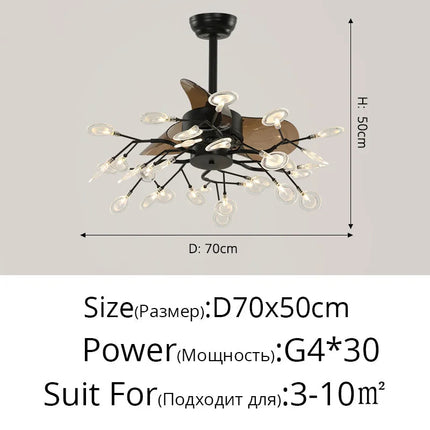 suspension ventilateur créatif moderne avec lumière LED