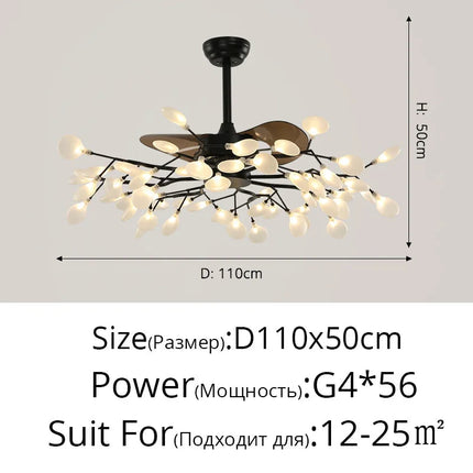 suspension ventilateur créatif moderne avec lumière LED