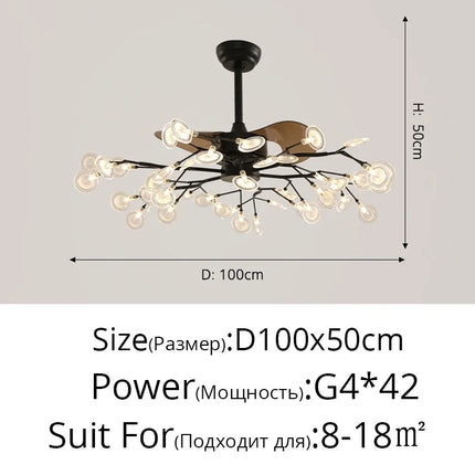 suspension ventilateur créatif moderne avec lumière LED