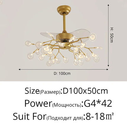 suspension ventilateur créatif moderne avec lumière LED
