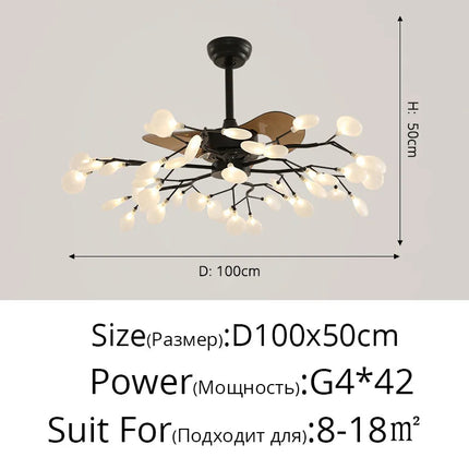 suspension ventilateur créatif moderne avec lumière LED