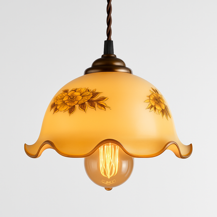 Suspension vintage en verre avec prise en cuivre style Edison — LZ4X9T