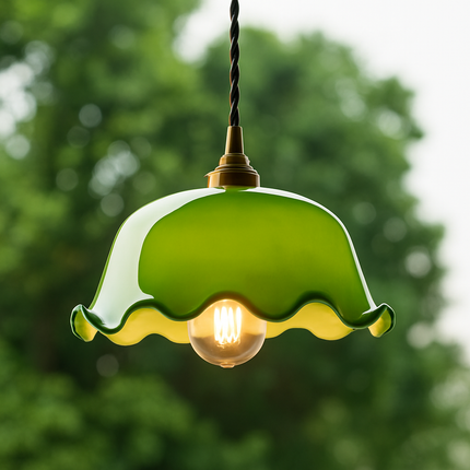 Suspension vintage en verre avec prise en cuivre style Edison — LZ4X9T