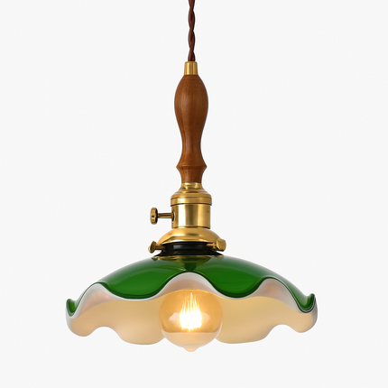 Suspension vintage en verre avec prise en cuivre style Edison — LZ4X9T