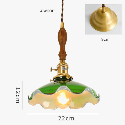Suspension vintage en cuivre et verre pour loft — LZ4T9XQ