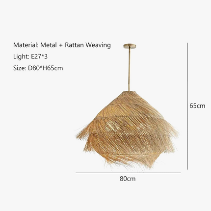 Suspension vintage en rotin pour ambiance artisanale chaleureuse — LZ4X9T