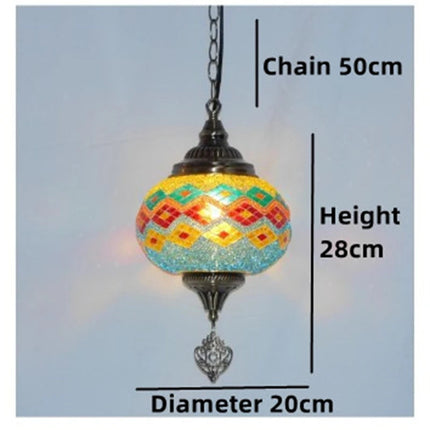 Suspension bohème en verre teinté fait main en Turquie — LZ4X9Q