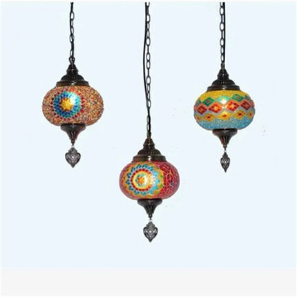 Suspension bohème en verre teinté fait main en Turquie — LZ4X9Q