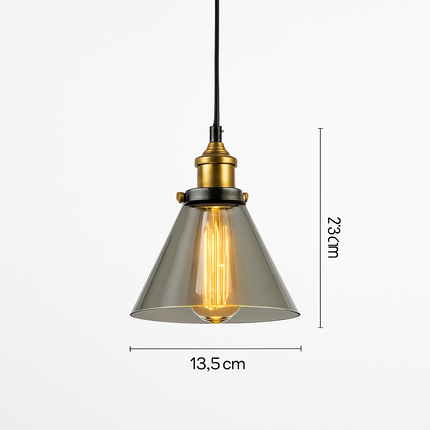 Suspension industrielle vintage en verre pour bar style nordique — LZ4X9P