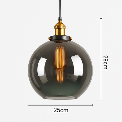 Suspension industrielle vintage en verre pour bar style nordique — LZ4X9P