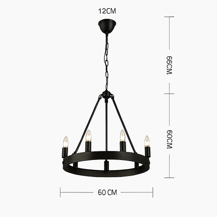 Suspension vintage en fer forgé avec éclairage LED intérieur — LZ4X9P2Q