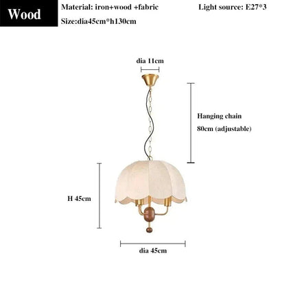 Suspension japonaise rétro en bois massif style wabi-sabi — LZ4X9M