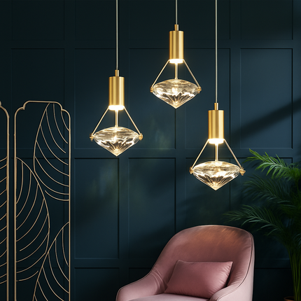 Suspension LED moderne cristal pour cuisine et chambre — LZ4X9P
