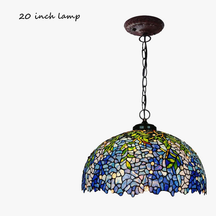 Suspension Tiffany vitrail Glycine pour salon et hôtel rétro — LZ4X9P