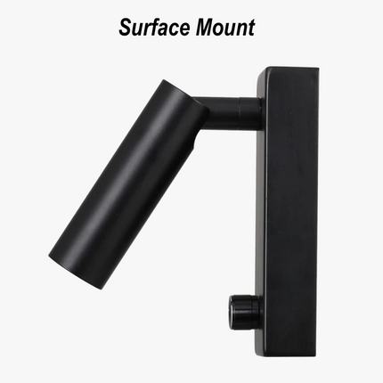 Applique murale de lecture avec gradateur et spot orientable en nickel noir — LZ4P9X