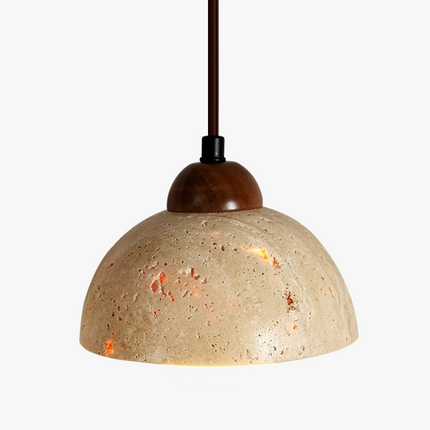 Suspension en travertin jaune style japonais wabi-sabi pour chambre et restaurant — LZ4N7Q2