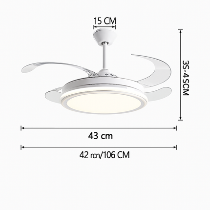 Ventilateur de plafond invisible avec lustre lumineux suspendu — LZ4P9XQ