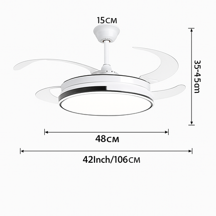 Ventilateur de plafond invisible avec lustre lumineux suspendu — LZ4P9XQ