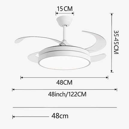 Ventilateur de plafond invisible avec lustre lumineux suspendu — LZ4P9XQ