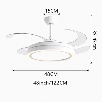 Ventilateur de plafond invisible avec lustre lumineux suspendu — LZ4P9XQ