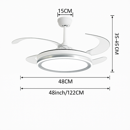 Ventilateur de plafond invisible avec lustre lumineux suspendu — LZ4P9XQ