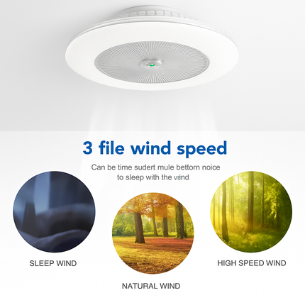 Ventilateur de plafond LED avec lustre et télécommande intégrée — LZ7D9X