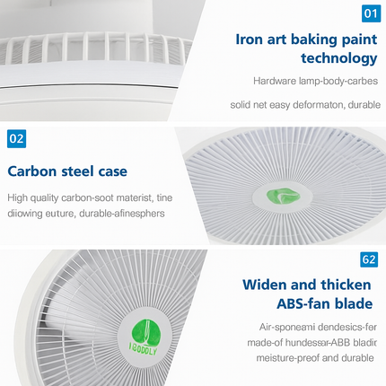 Ventilateur de plafond LED avec lustre et télécommande intégrée — LZ7D9X